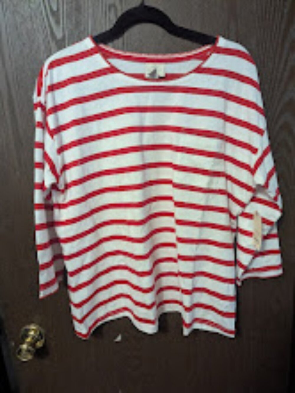 NWT Size Large Womens Crew Neck 3/4 Sleeve Blouse